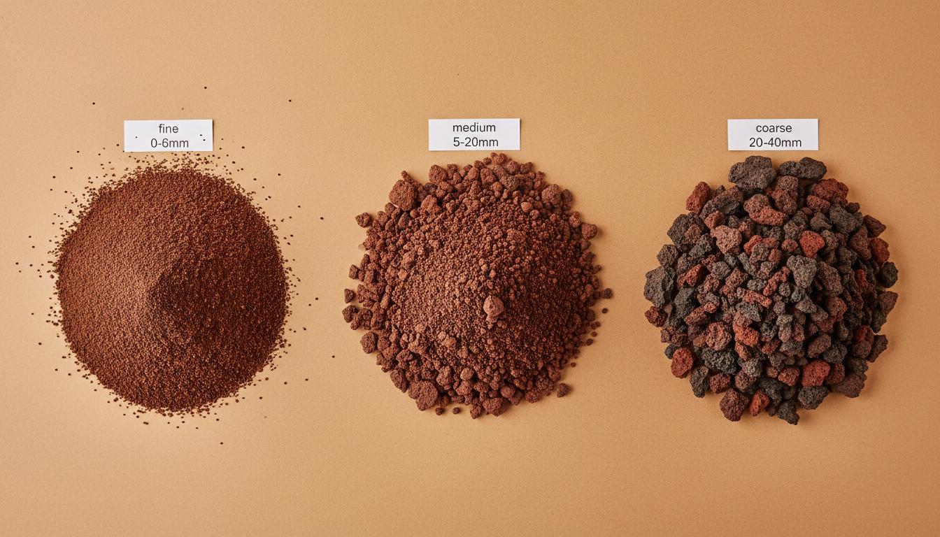 Differentes granulometries